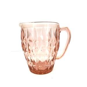 Jeannette Glass WINDSOR DIAMOND Pink Pitcher 52 oz Depression Glass VINTAGE